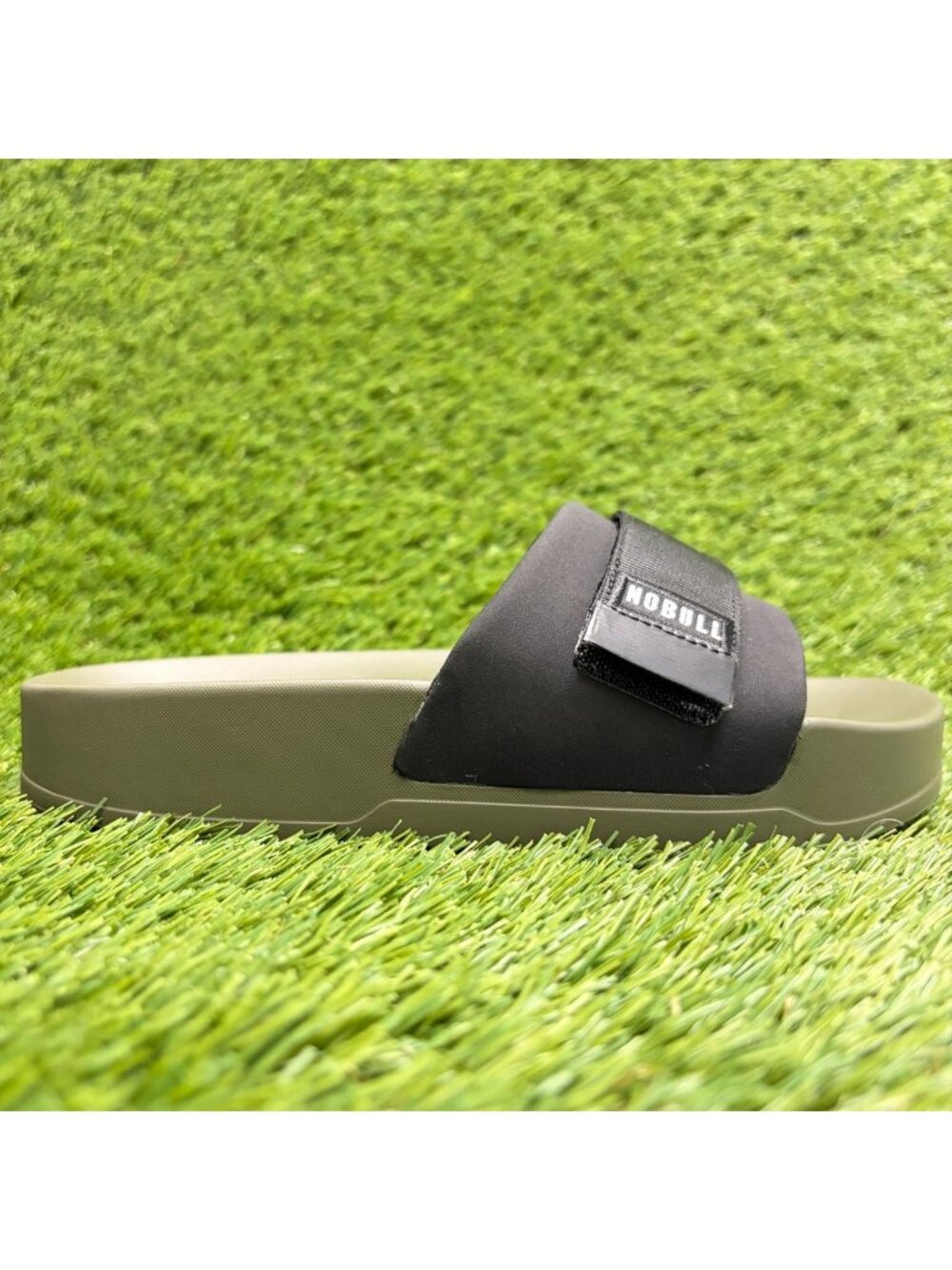 Nobull Slides Womens Size 5.5 Black Green Beach Outdoor Walking Recovery Sandals